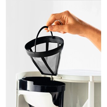 Koffiefilter roestvrij staal koffiefilter maat 4 herbruikbaar koffiefilter met handvat, wasbaar koffiefilter voor handmatige koffie