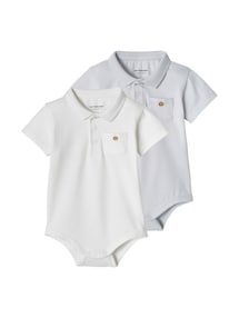 2er-Pack Baby Bodys für Neugeborene, Polokragen
