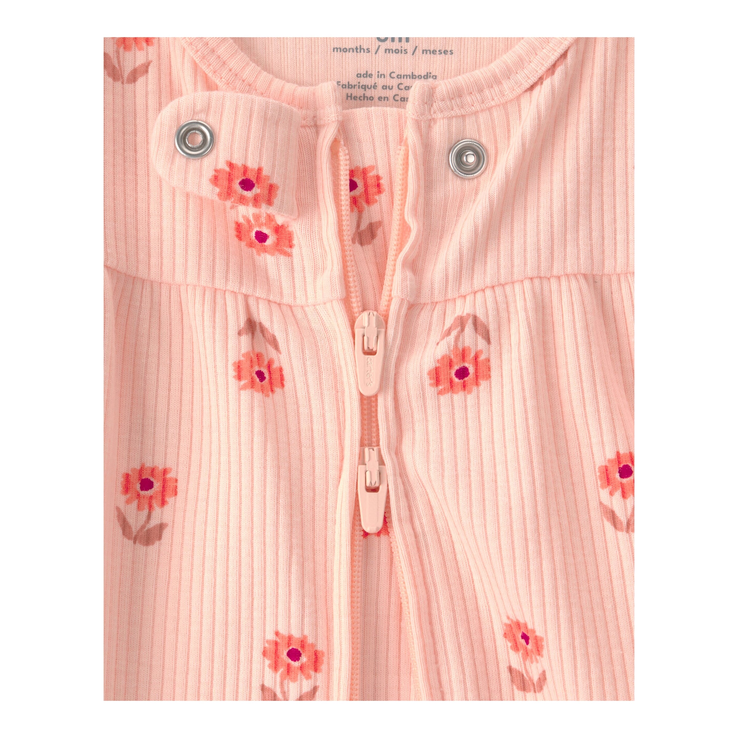 Carter's Schlafoverall mit Fuß Blumen Rippqualität