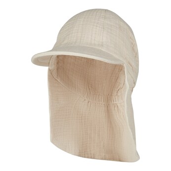 Musselin-Schirmmütze mit Nacken- und UV-Schutz 