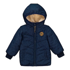 Doudoune avec capuche doublure peluche étoiles