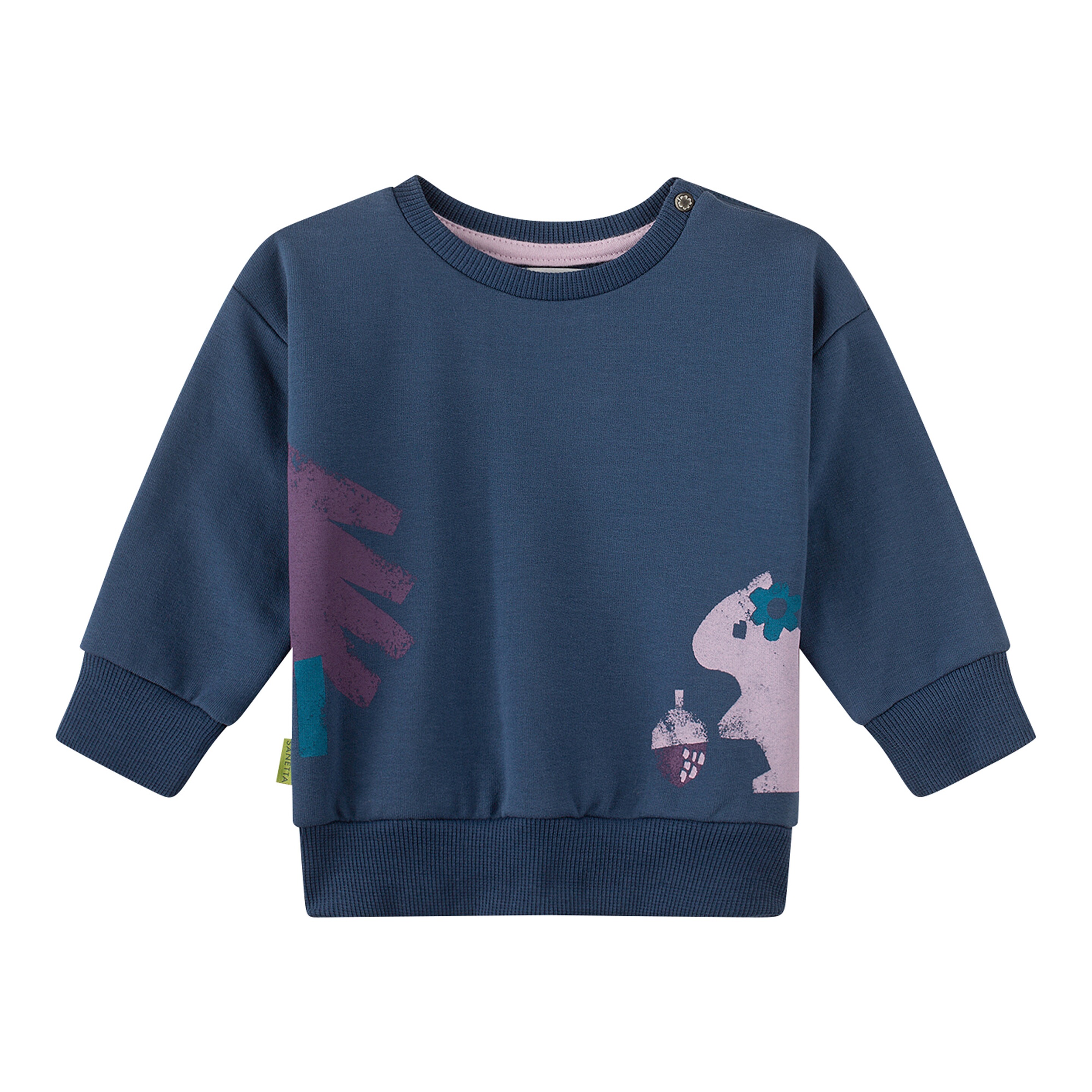 Felpa Con Cappuccio Per Bambina | Sanetta | Grigio Foca In Cotone Organico | Maglia Tuta Casuale E Morbida