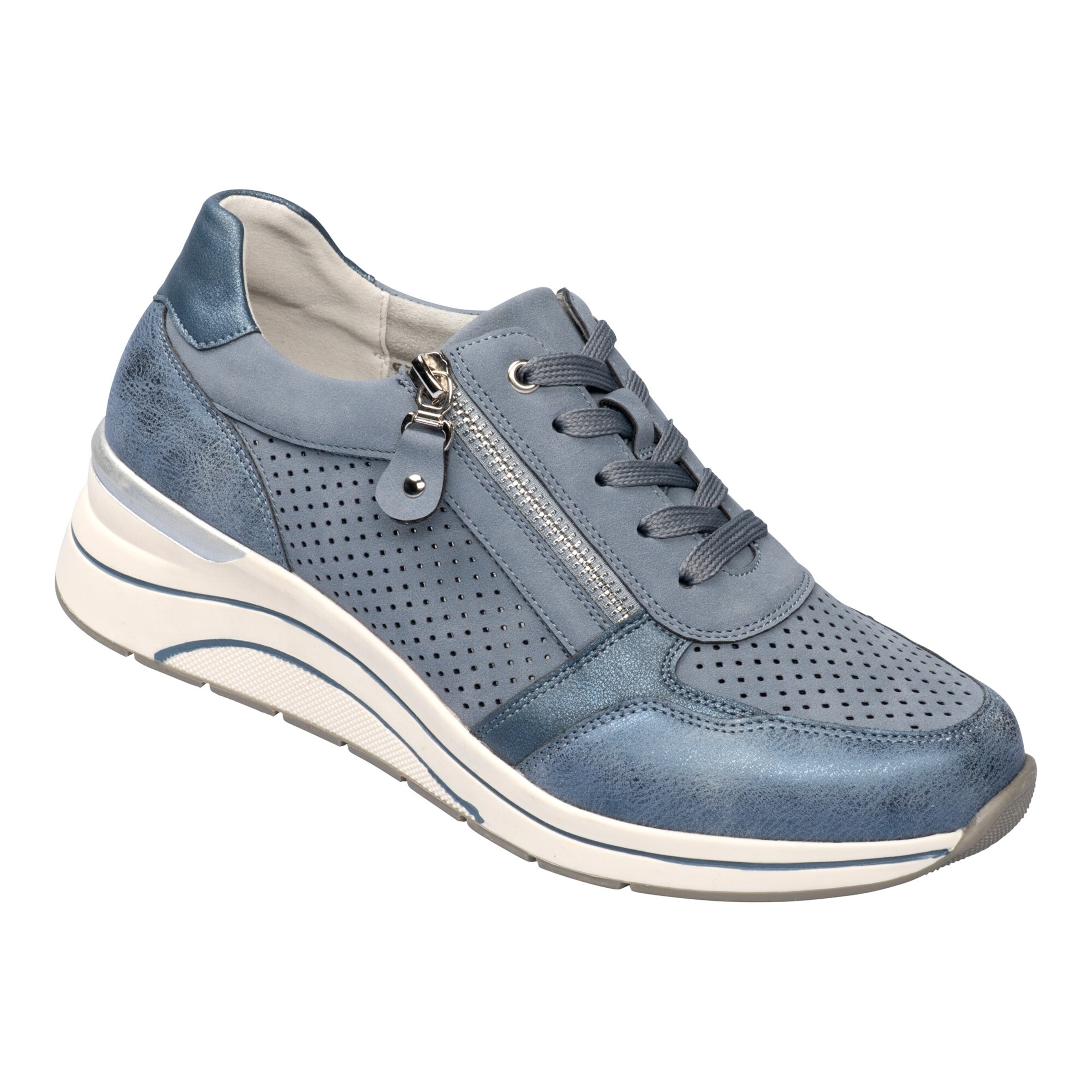wonderwalk Leder-Keilsneaker "Sandra", Größe: 39, blau