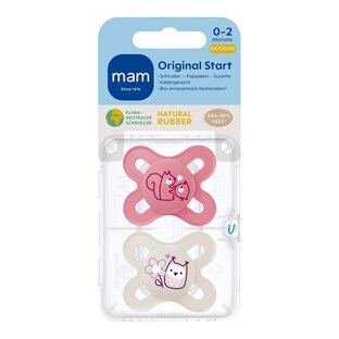 Lot de 2 sucettes Original Start en latex, 0-2M