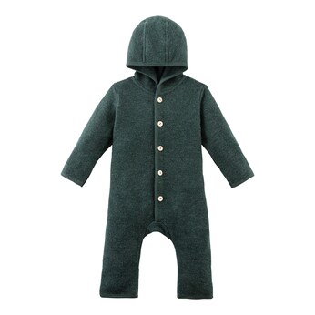 Wollfleece-Overall mit Klappbündchen aus Merinowolle