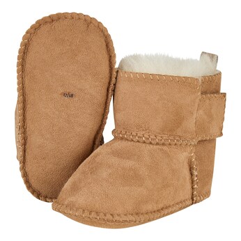 Lammfellschuhe mit Klettverschluss