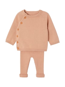 Baby Strick-Set aus Jacke und Hose, Bio-Baumwolle