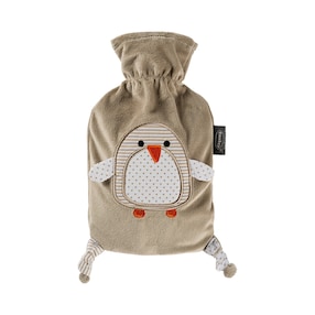 Wärmflasche mit Flauschbezug Pinguin