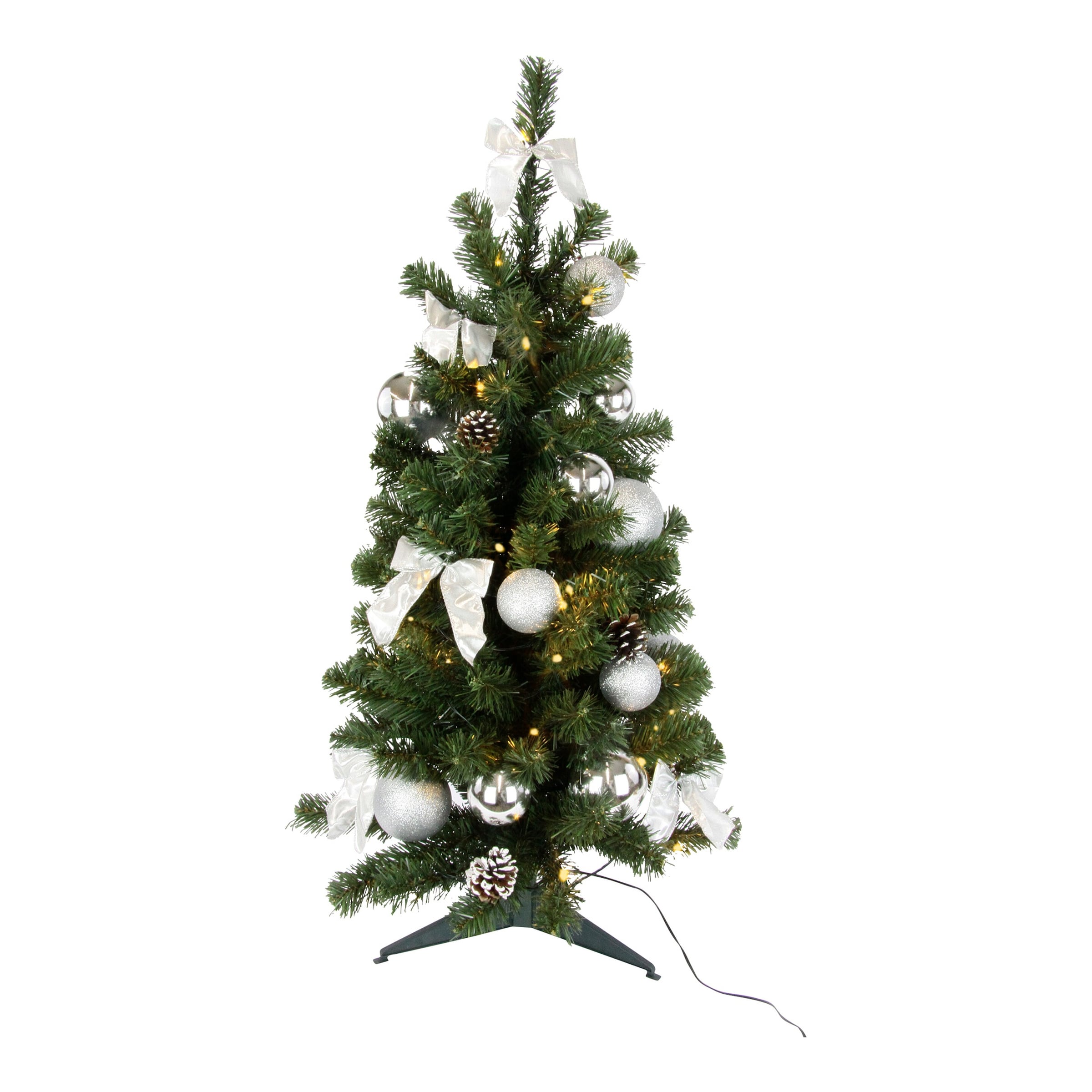 Künstlicher Weihnachtsbaum mit LED-Beleuchtung, geschmückt