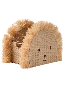 Aufbewahrungskorb LÖWE aus Naturbast / Papierkordel Kinderzimmer