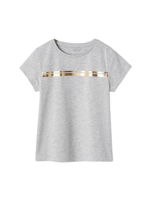 Mädchen Sport-T-Shirt mit Glanzstreifen BASIC