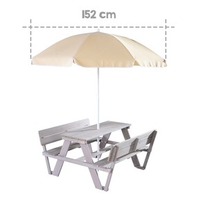 Kindersitzgruppe 'PICKNICK for 4' Outdoor +, mit Lehne, mit Schirm Set  Outdoor +