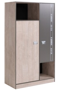 Kleiderschrank 2-türig "Fabric" Esche-grau