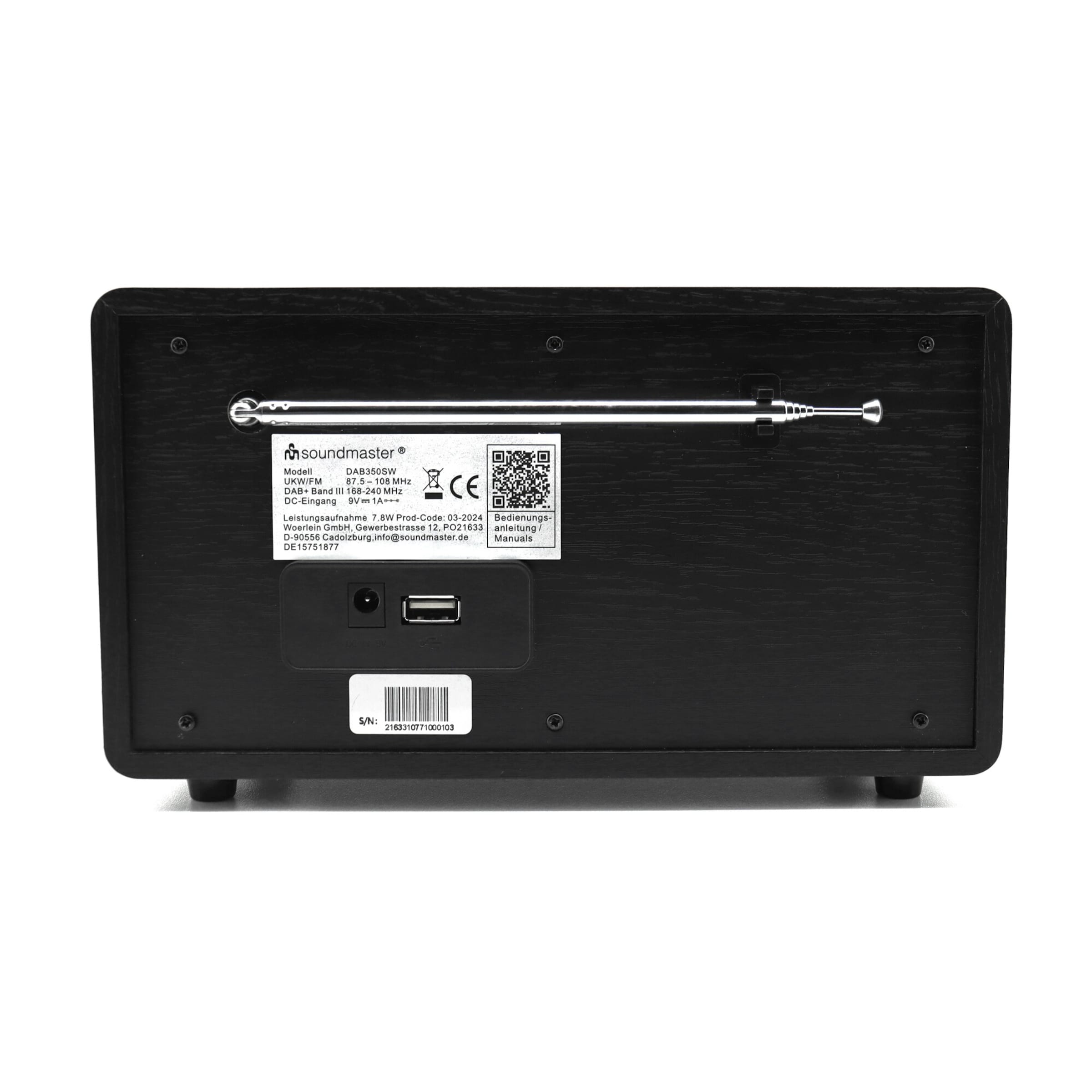 soundmaster DAB+ Radio DAB350SW Schwarz