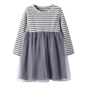 Kleid langarm Tüllrock Ringel