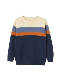 Jungen Feinstrickpullover mit Streifen