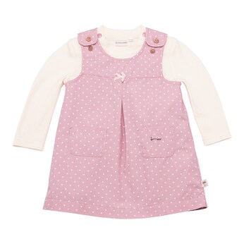2-tlg. Set Webkleid mit Shirt Punkte