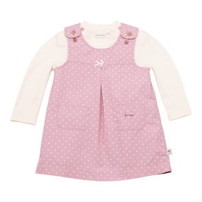 2-tlg. Set Webkleid mit Shirt Punkte