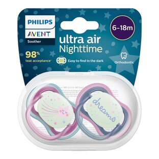 2er-Pack Schnuller ultra air night, 6-18M