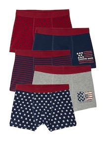 5er-Pack Boxershorts mit Flaggenmotiven, Jungen