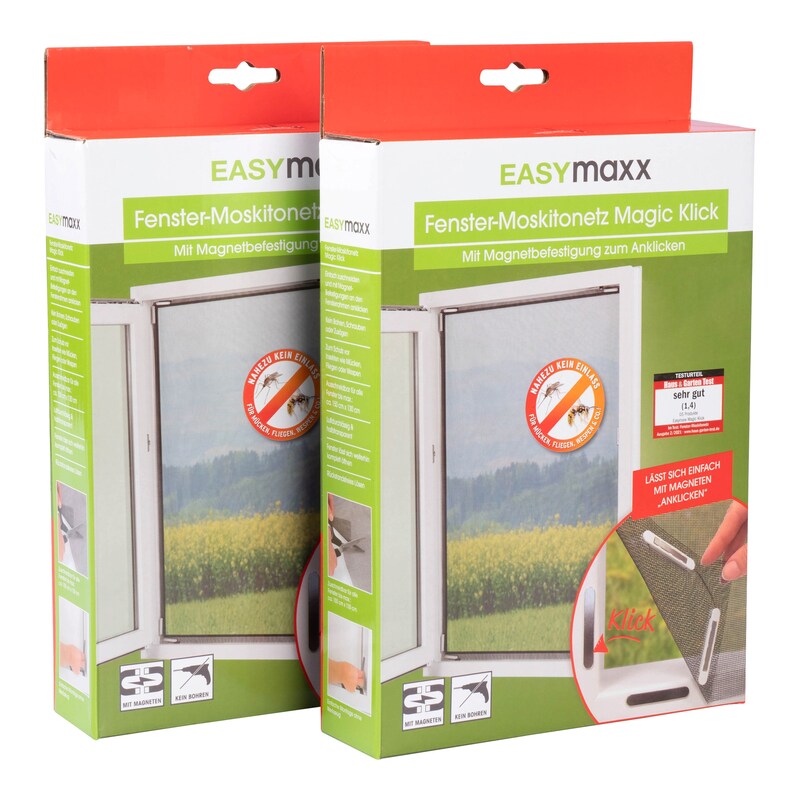 EASYmaxx Fenster-Insektennetz Magic Klick, 2 Stück