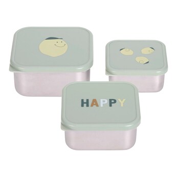 3-tlg. Snackboxset aus Edelstahl