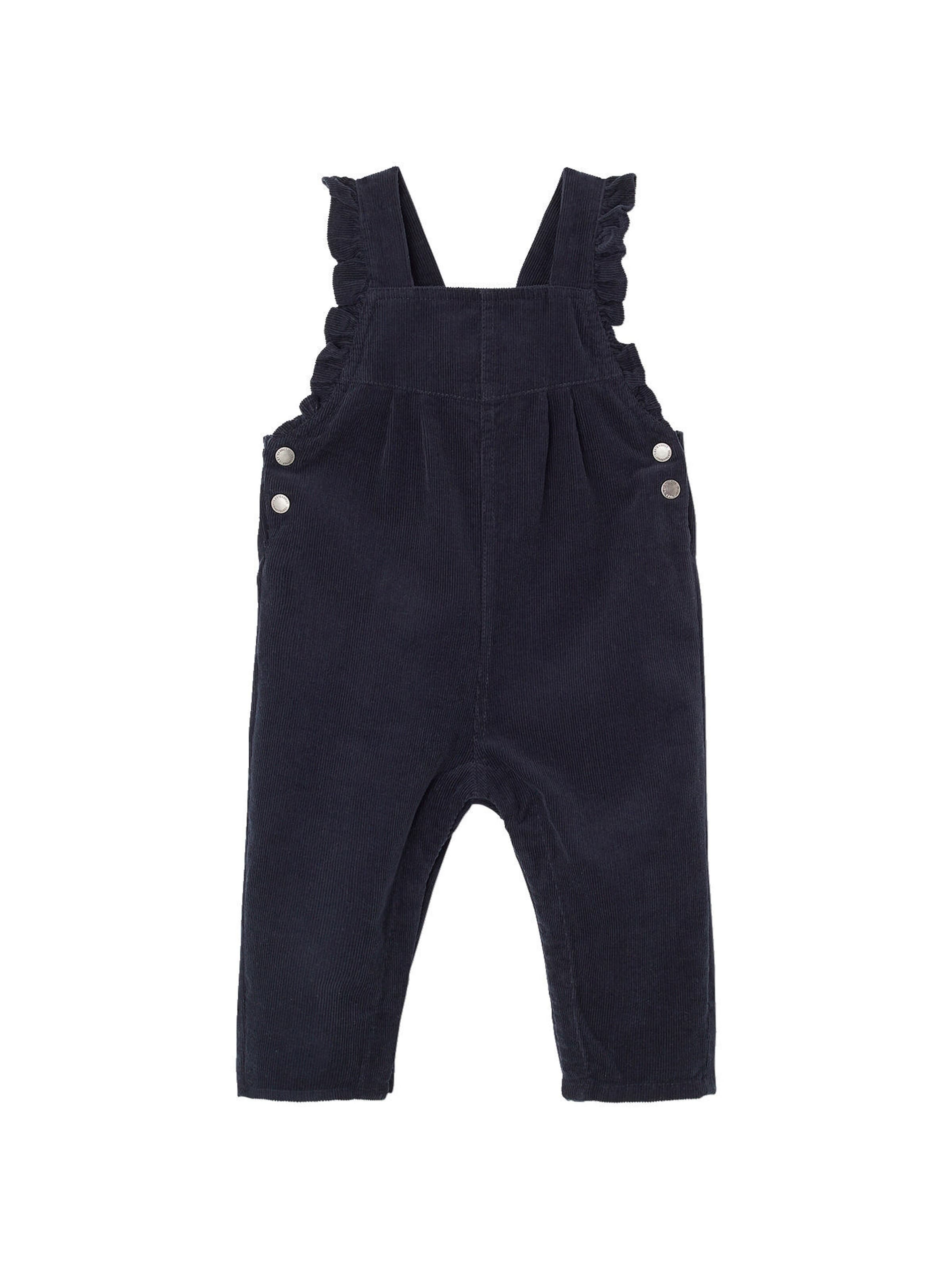 Vertbaudet Mädchen Cord-Latzhose Mit Volantträgern - Anthrazit Gr. 140