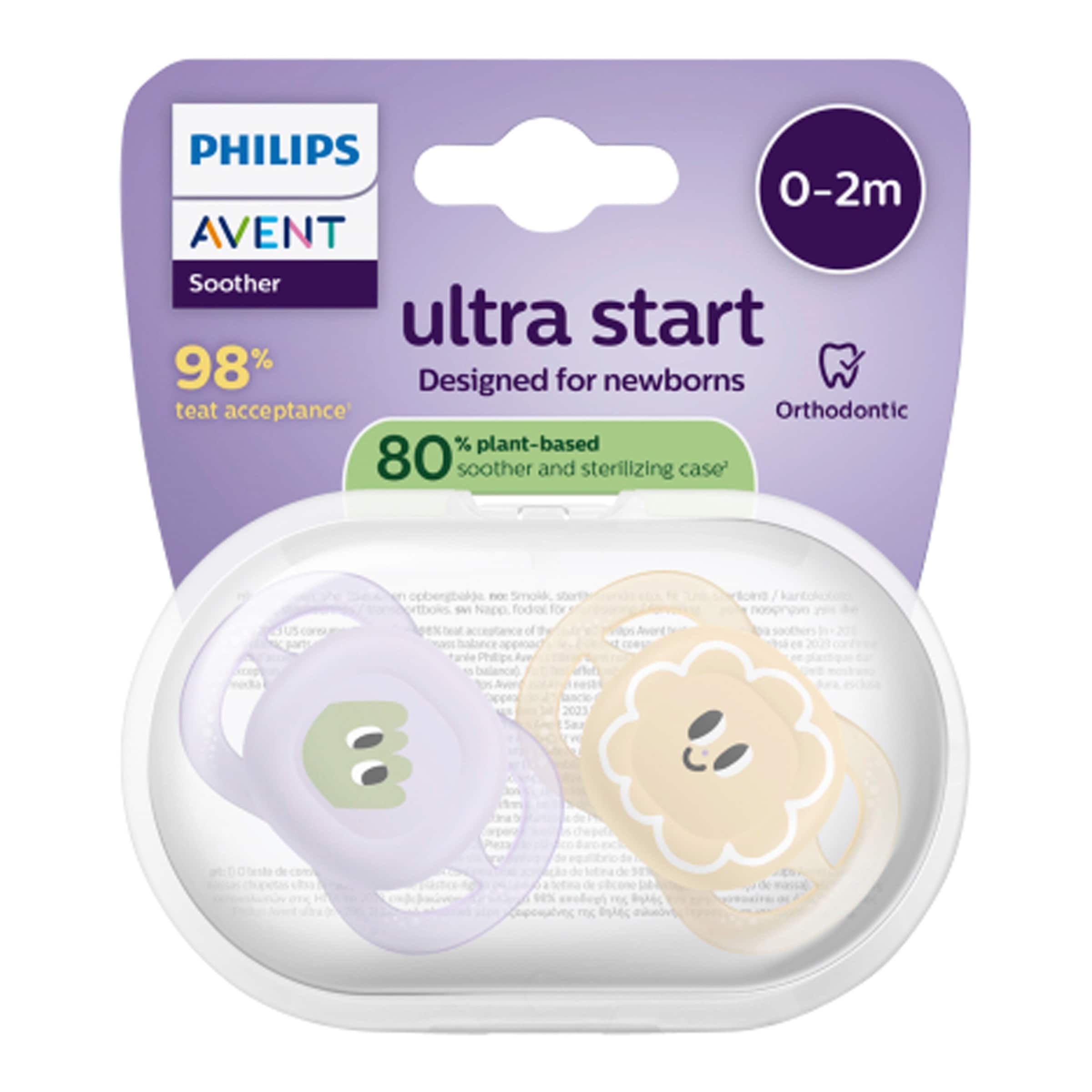 Philips Avent 2er-Pack Schnuller ultra start, 0-2M