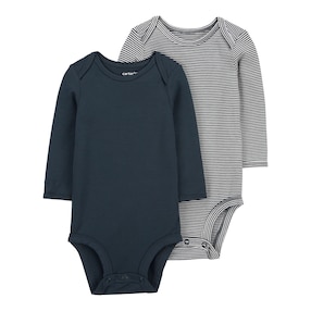 Lot de 2 bodys manches longues rayures