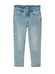 Slim-Fit-Jeans mit Rüschenbund Mädchen Hüftweite REGULAR, Bundweite verstellbar