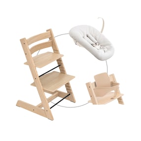 Bundle Treppenhochstuhl Eiche inklusive Newbornset Vanilla White & Babyset