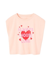 T-Shirt Mädchen mit Schulterpolstern, Recyclingmaterial