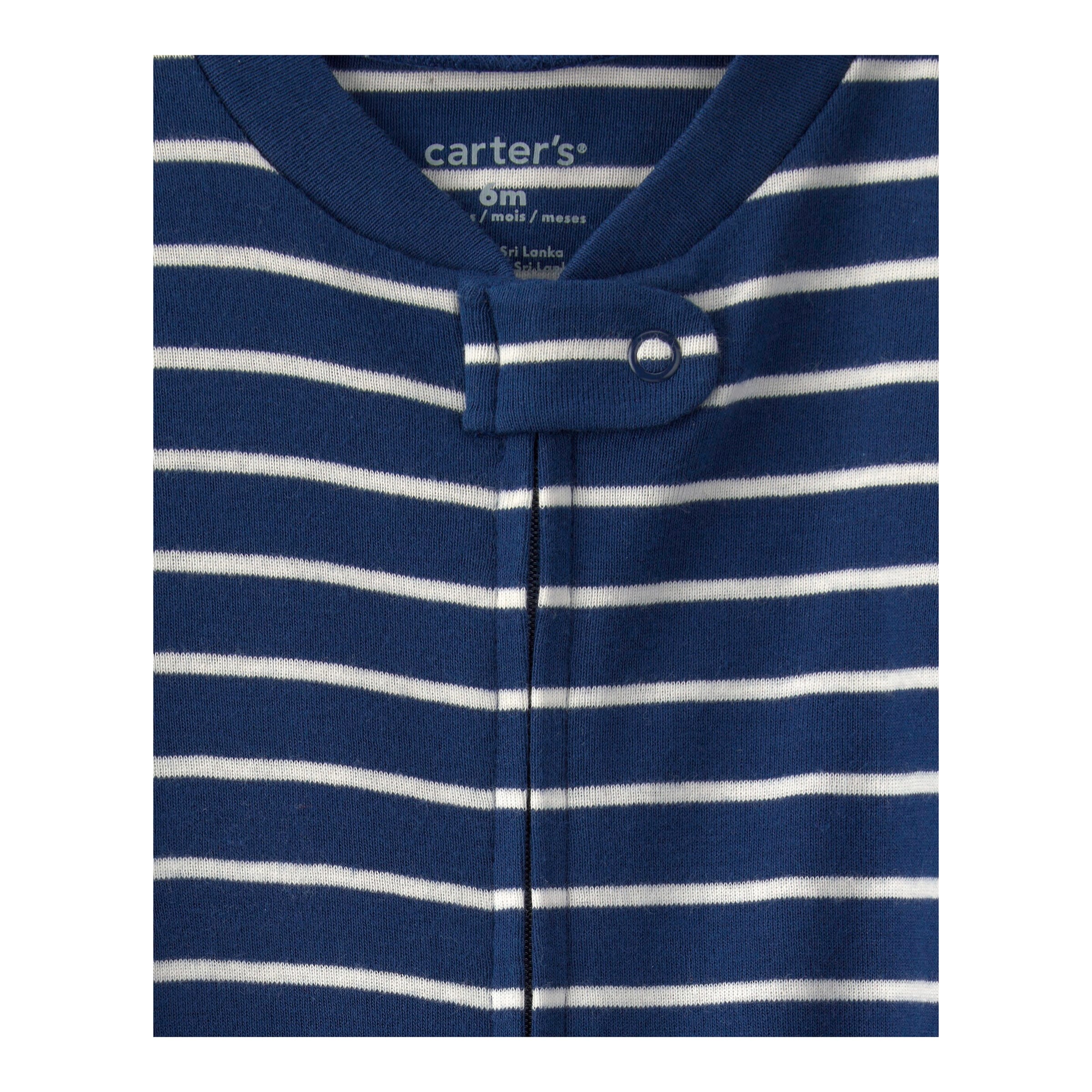 Carter's 2er-Pack Schlafoveralls mit Fuß Ozean Ringel Rippqualität