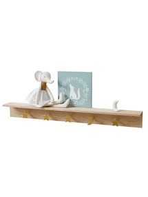 Wandgarderobe MOND & STERNE mit Ablage und 5 Kleiderhaken, Kinderzimmer