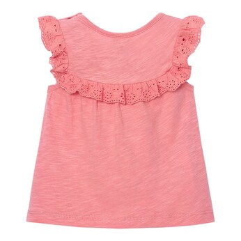 T-Shirt Flügelarm Blumen Lochstickerei