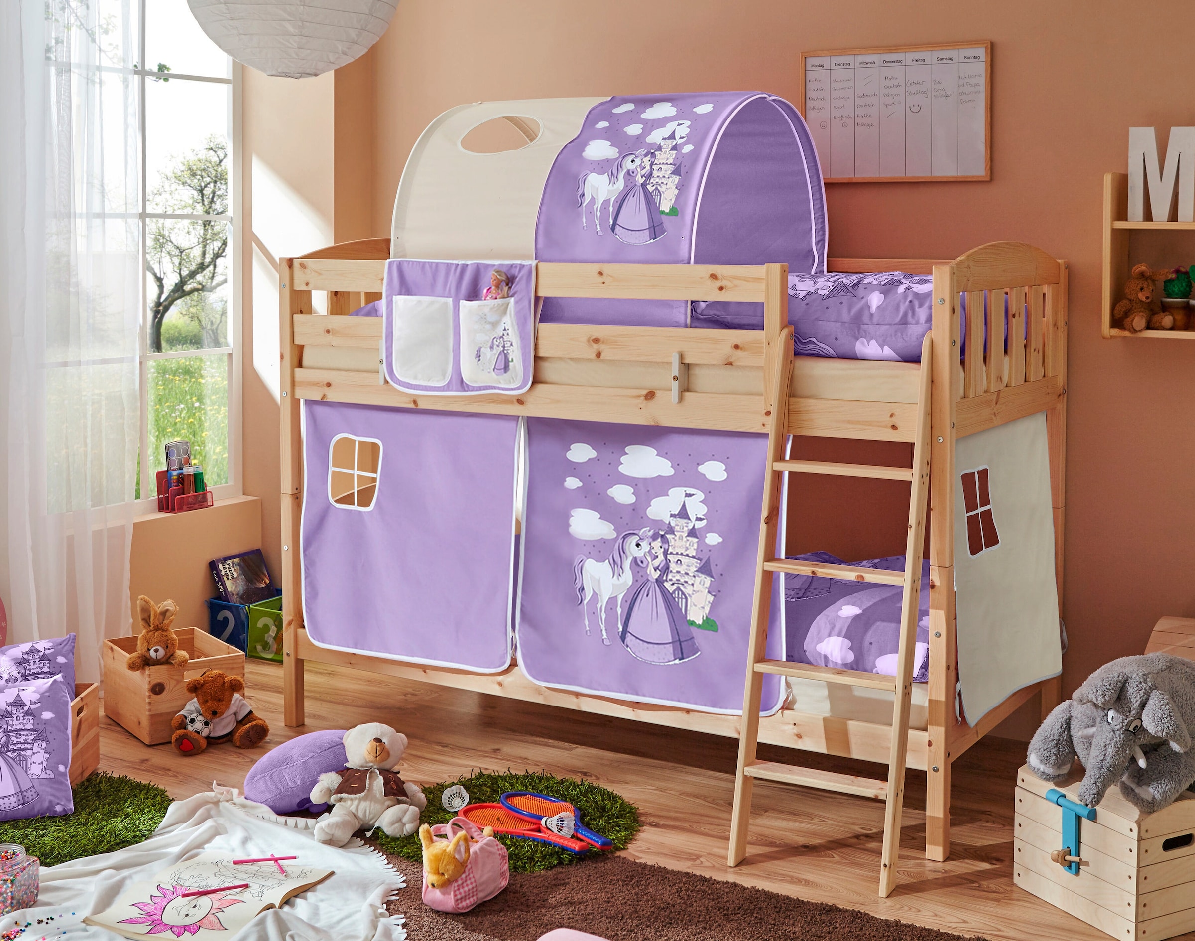 Ticaa Etagenbett Erni Country-V Kiefer Natur Motiv