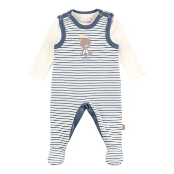 Strampler-Set mit Body langarm Ringel Bär