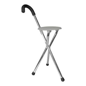 Canne en aluminium avec siège, tripode, pliable