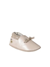 Baby Leder-Krabbelschuhe / Hausschuhe mit Schleife, Geschenkbox