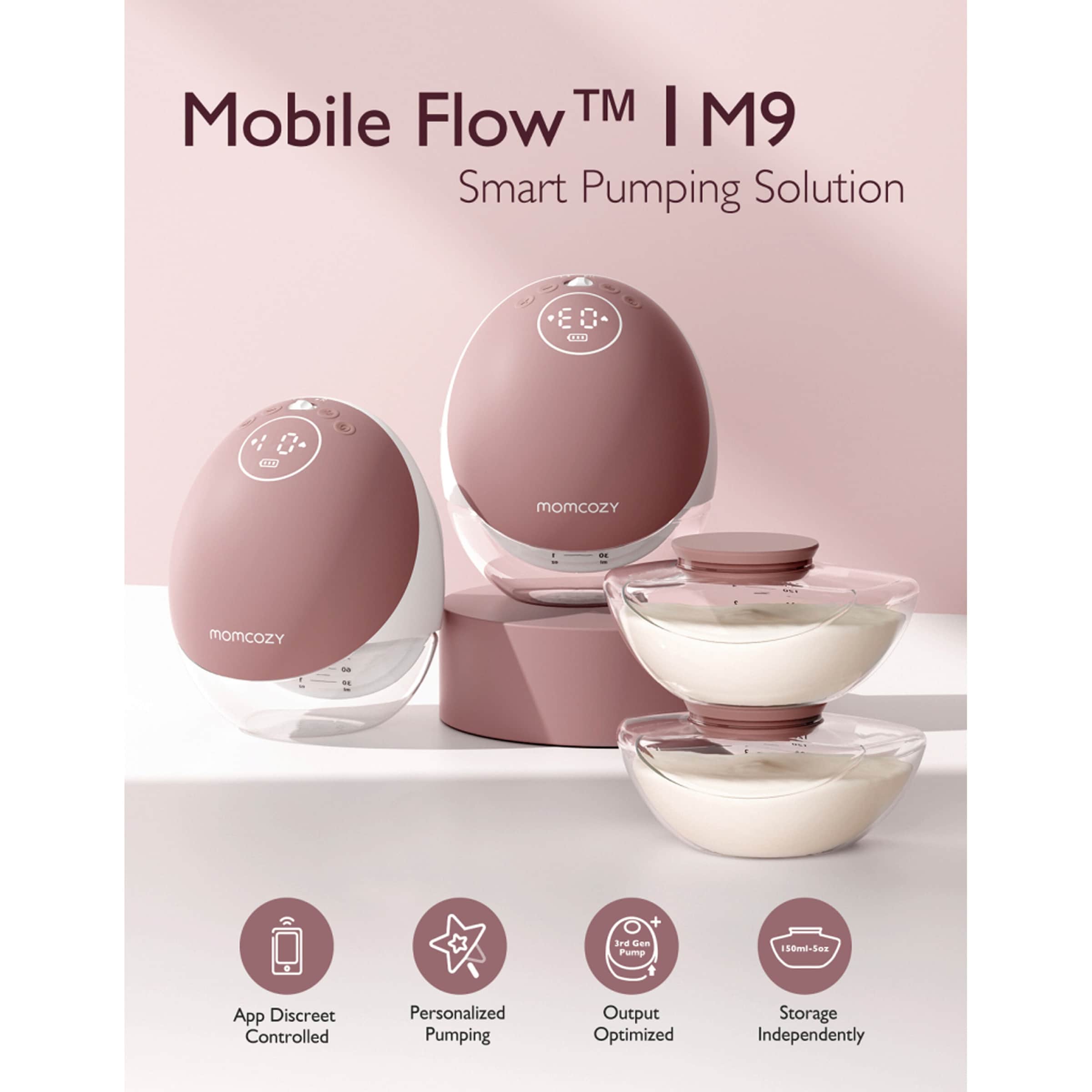 Elektrische Doppelmilchpumpe M9, tragbar