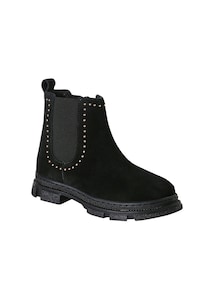 Lederboots Mädchen mit Anziehtrick