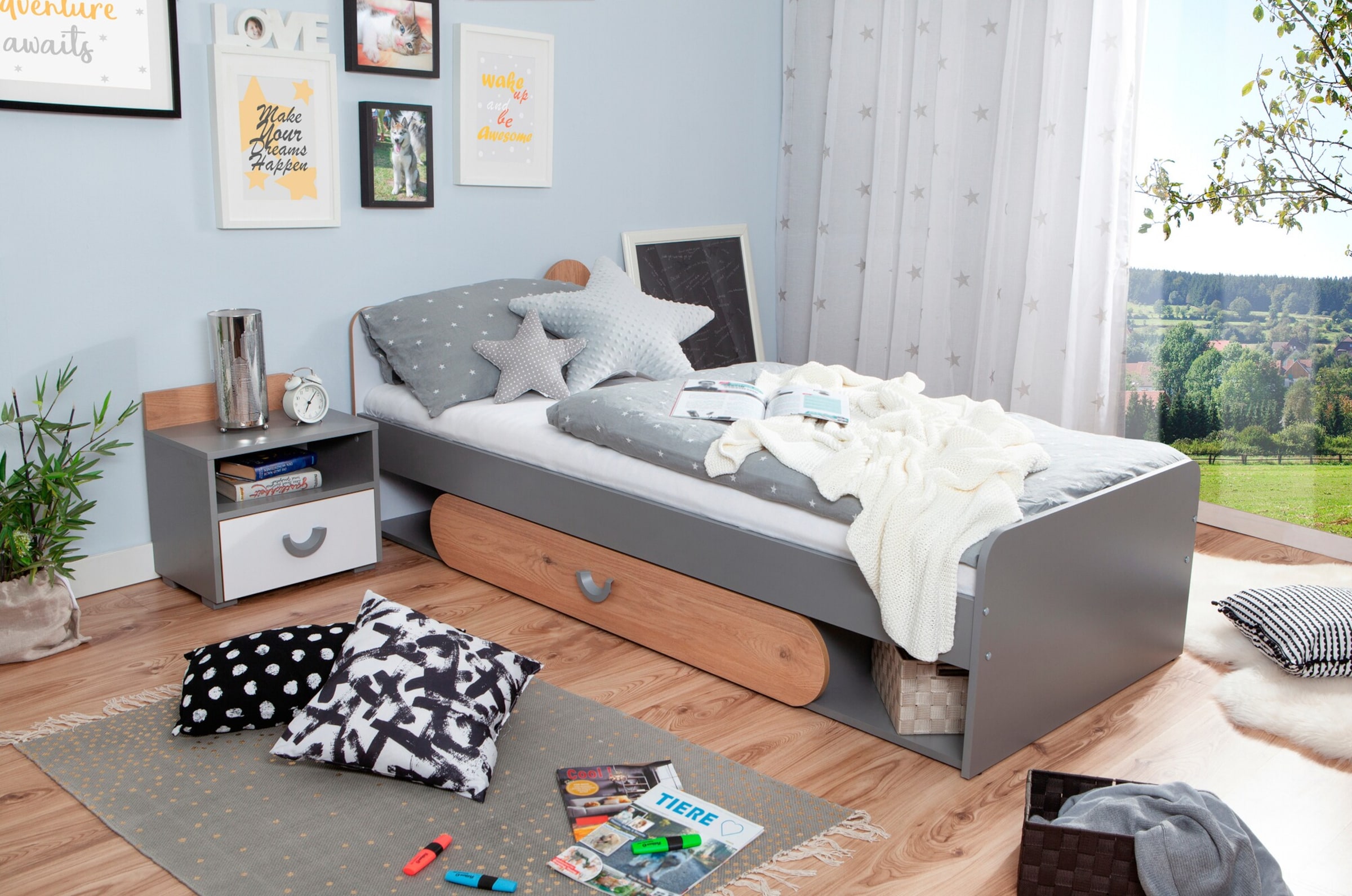 TiCAA Jugendzimmer Mira 4-tlg Grau