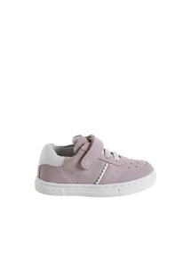 Baby Ledersneakers mit Klett und Schnürung, Lochmuster