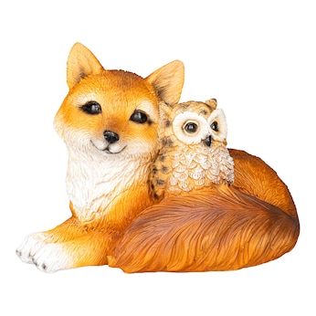 Figurine décorative «Renard et chouette»