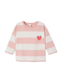 Baby Ringelshirt mit Druckknopfleiste hinten, Bio-Baumwolle
