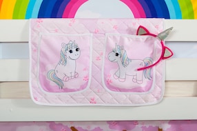 Kinder Bett-Tasche "Einhorn Rainbow" für Hoch- und Etagenbetten