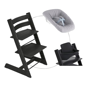 Bundle Treppenhochstuhl Eiche inkl. Newbornset Light Grey & Babyset