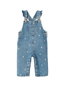Baby Latzjeans mit Blumenstickerei