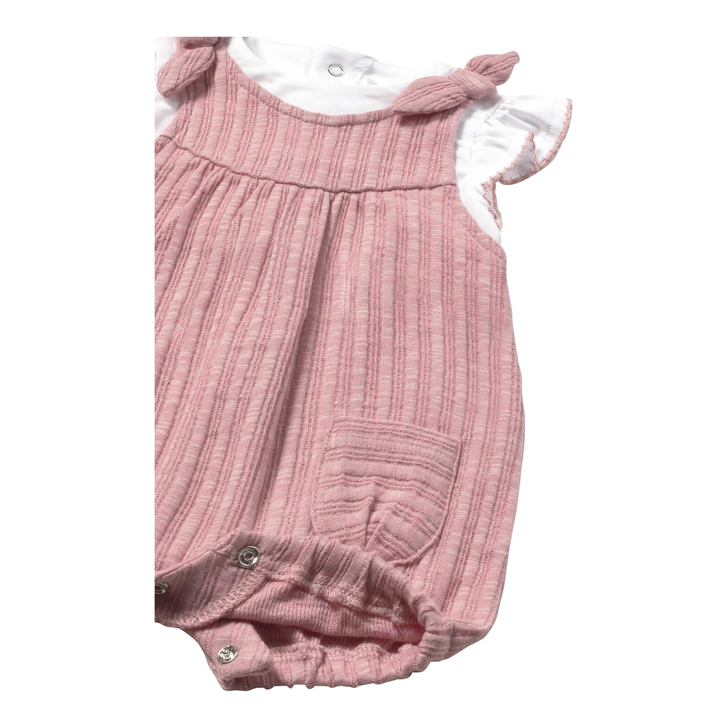 2-tlg. Set T-Shirt Flügelarm und Latzhose kurz Rippqualität