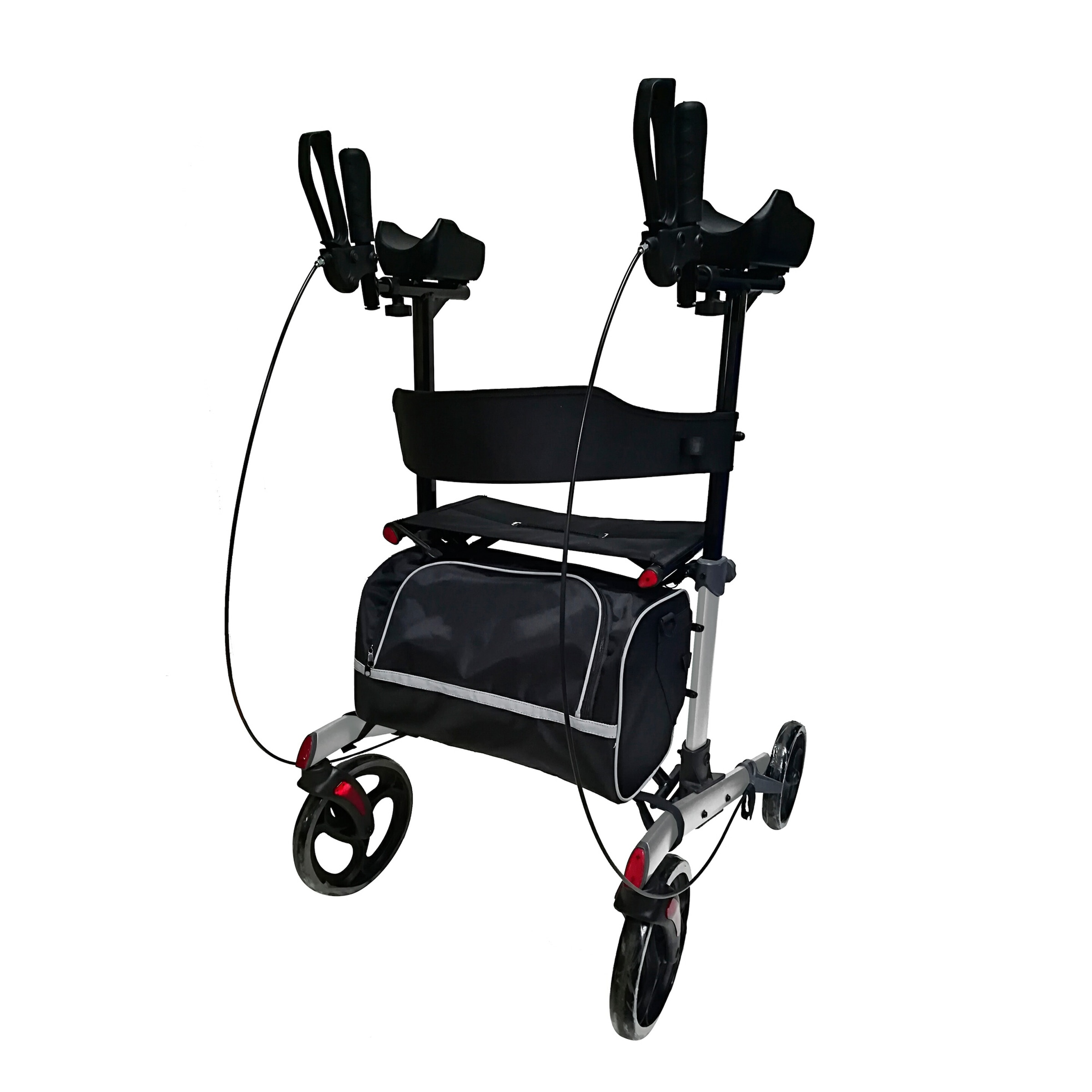 Rollator mit Arthritisauflage, faltbar schwarz grau Griffhöhe: 98 - 115